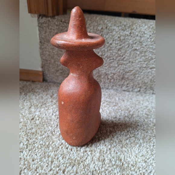 Vintage 1974 Mexican Aztec Terracotta Figurine Folk Art. 6.5" - Picture 3 of 6